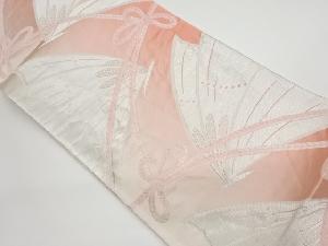 リサイクル　抽象蝶に紐模様織出し袋帯